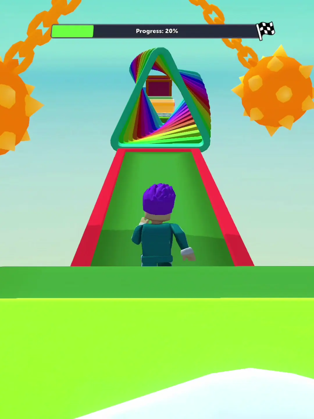 A colorful obstacle course from the Keyboard Escape gameplay footage